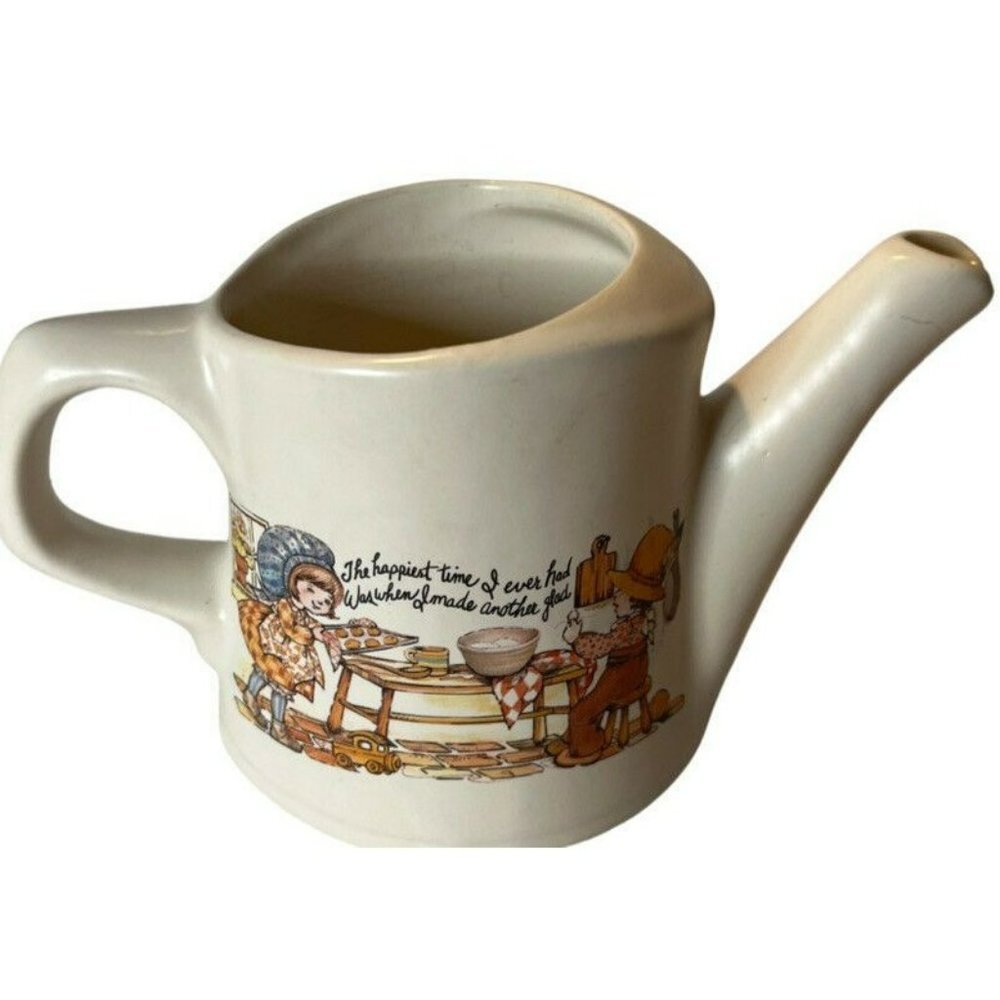 VTG McCoy Watering Can Planter # 721 USA THE HAPPIEST TIME I EVER HAD WAS WHEN..